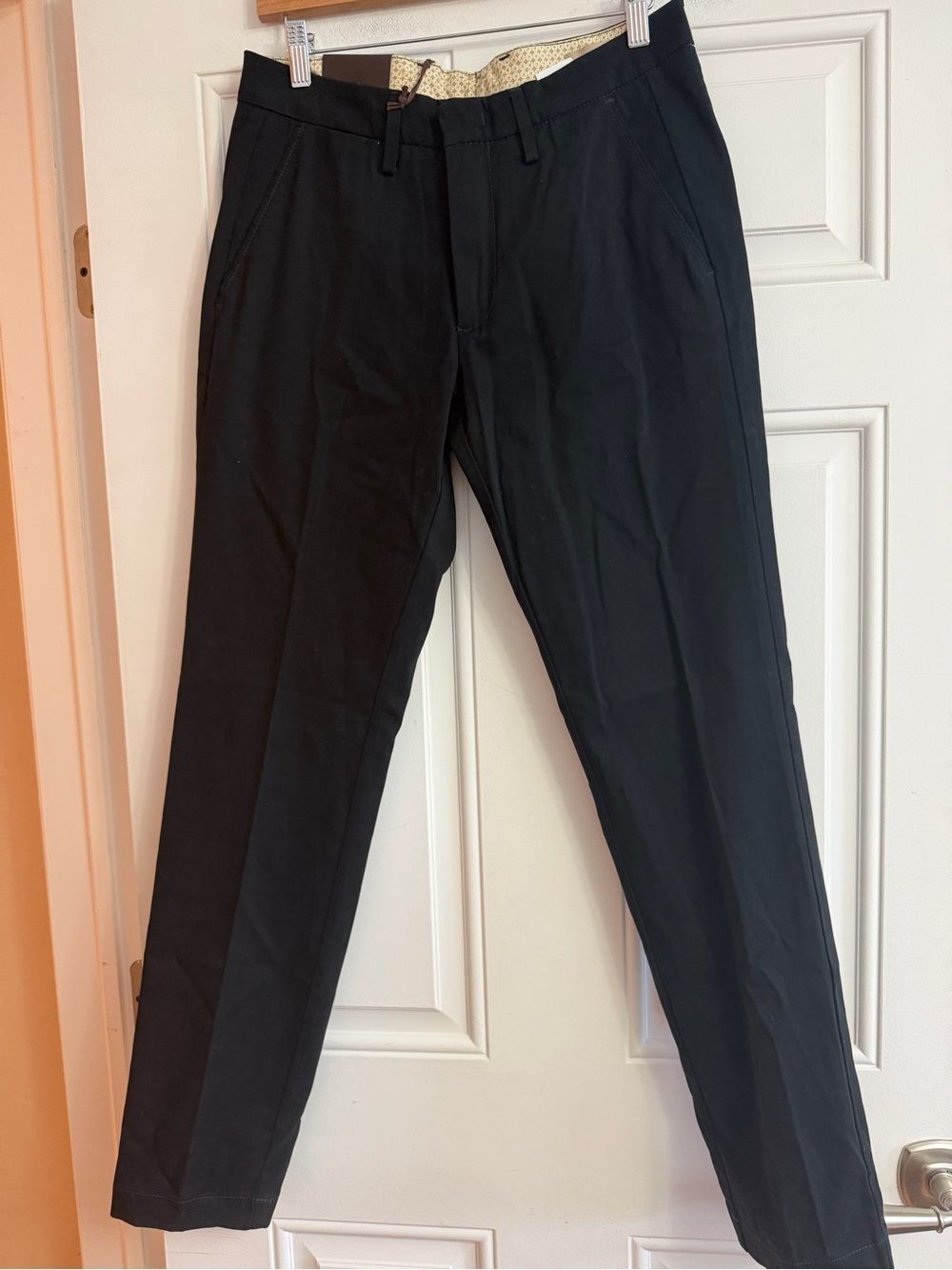 BRO SHIP Men’s Black Cotton Blend Pants 33 Made in Italy NWT
